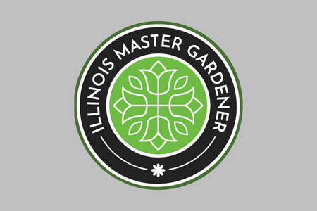 Illinois Master Gardener logo on gray background