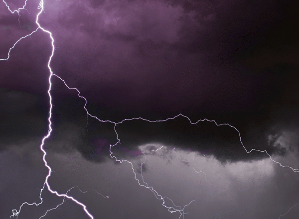 Large lightning bolt in the sky