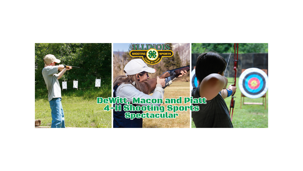 DMP 4-H Shooting Sports Spectacular, kids participating in air rifle, shotgun, and archery pictured