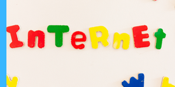 the word internet in colorful wood letters