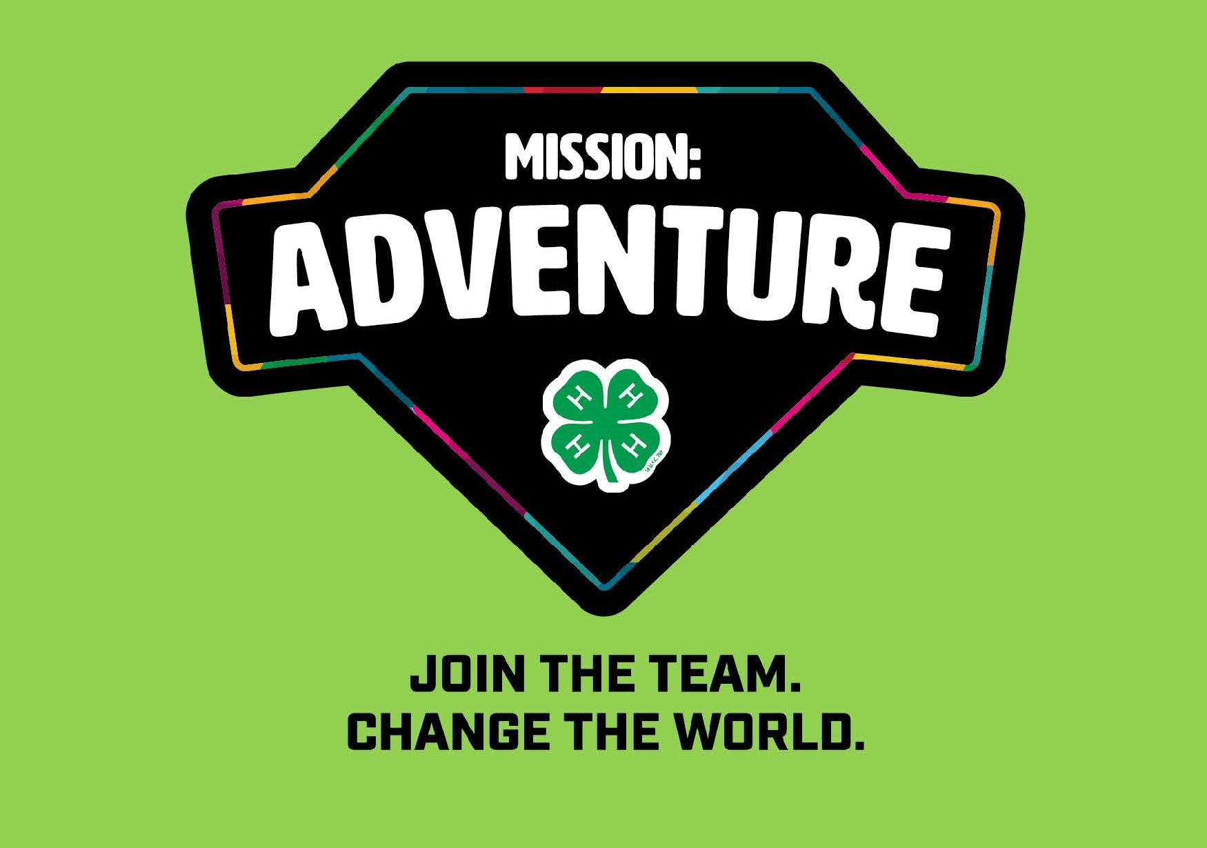 4-H Clover Emblem with Mission Adventure symbol