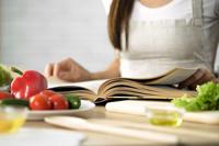 Healthy cooking with cookbook