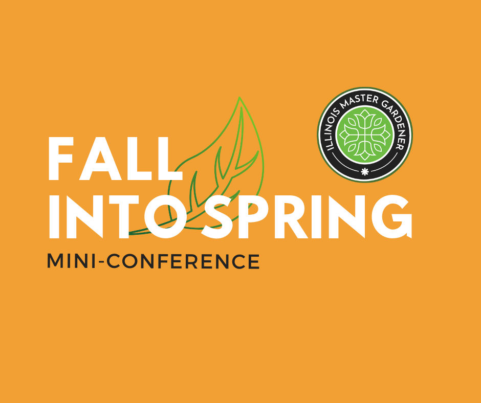 orange graphic with leaf and master gardener logo