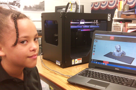 Student in a maker lab