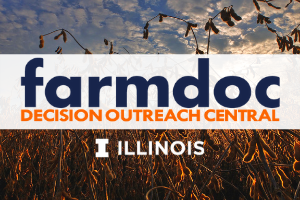 farmdoc decision outreach central text over crops in background.