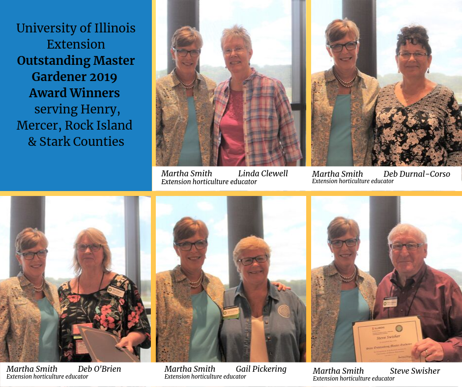 2019 Outsanding Master Gardener Award Winners from Rock Island and Henry Counties