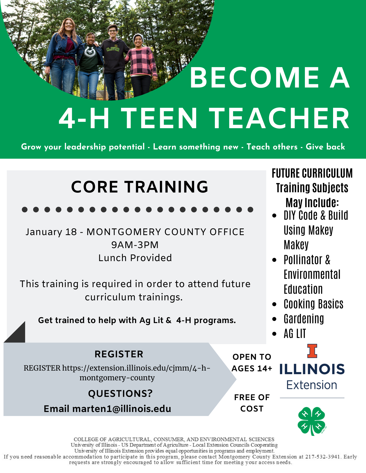 4 H Teen Teacher Core Training Hillsboro University Of Illinois Extension