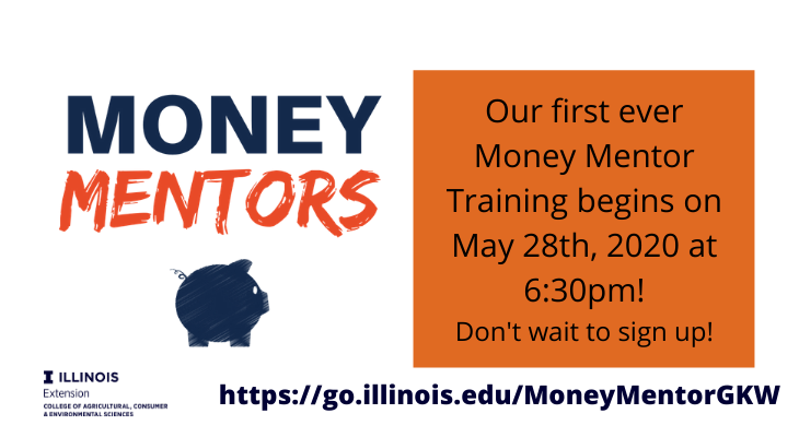 Piggy bank with Money Mentor volunteer opportunity