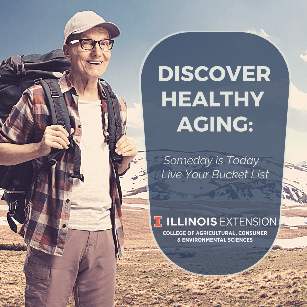 discover healthy aging with a senior man backpacking