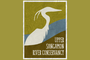 Logo with a heron silouette