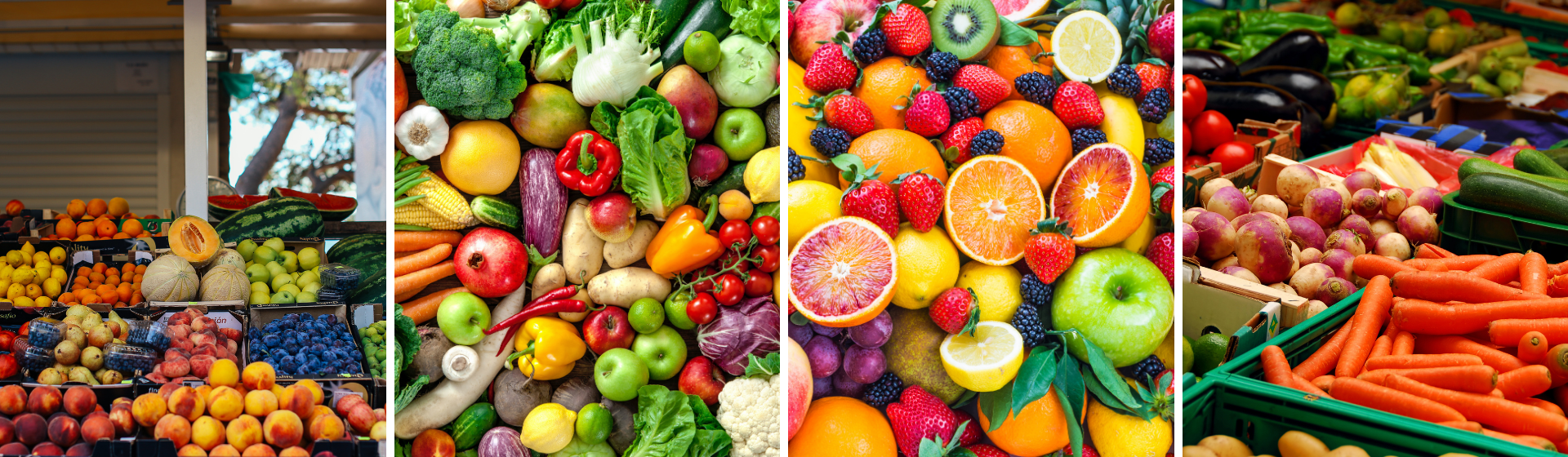 fruits and vegetables displayed