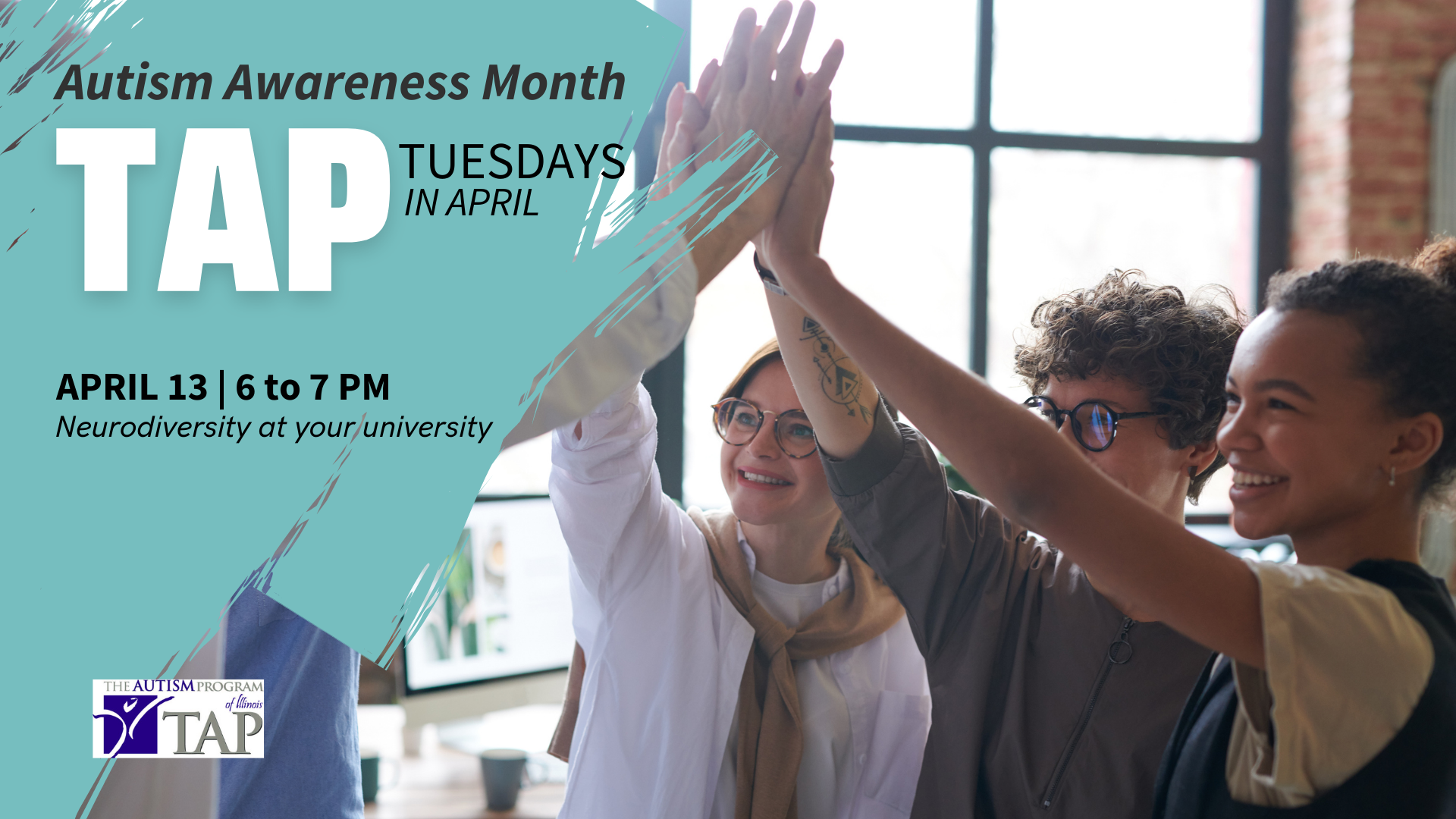 Students giving high fives