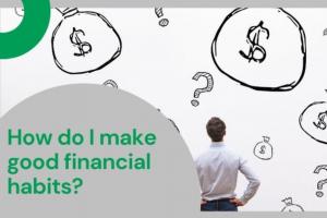 Promotional graphic with question marks and dollar signs