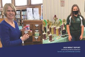 Extension programs library and 4-H award trophies
