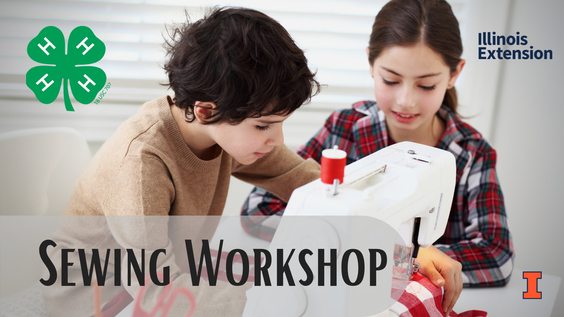 boy and girl working with sewing machine