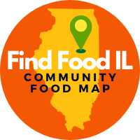 find food il community food map over illinois graphic outline