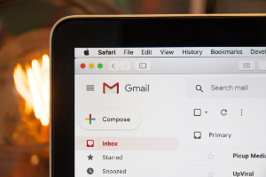 Gmail pulled up on a laptop