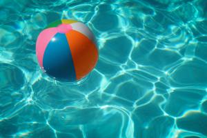 ball floating in pool