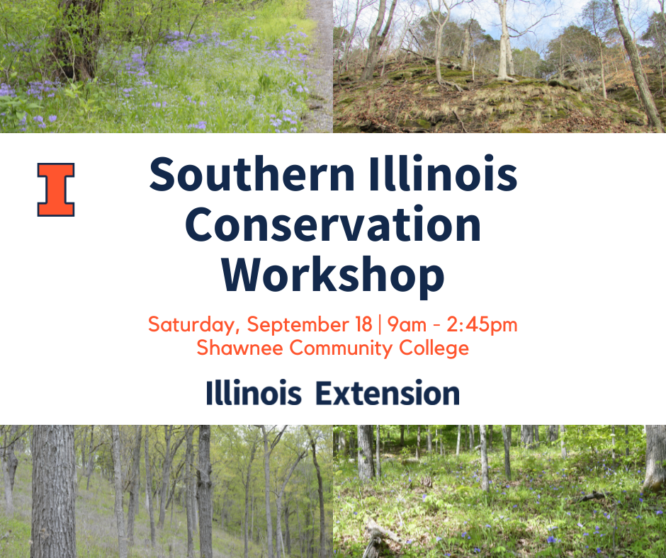 Southern Illinois Conservation Workshop banner with nature pictures behind it