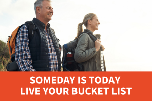 text: Someday is today, live your bucket list