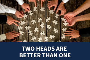 text: two heads are better than one