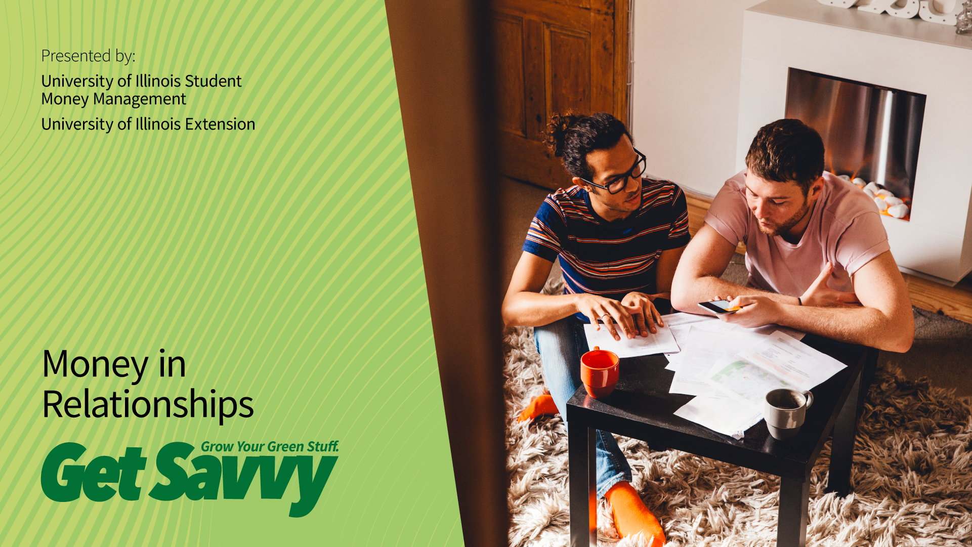 Get Savvy Infographic with couple discussing finances