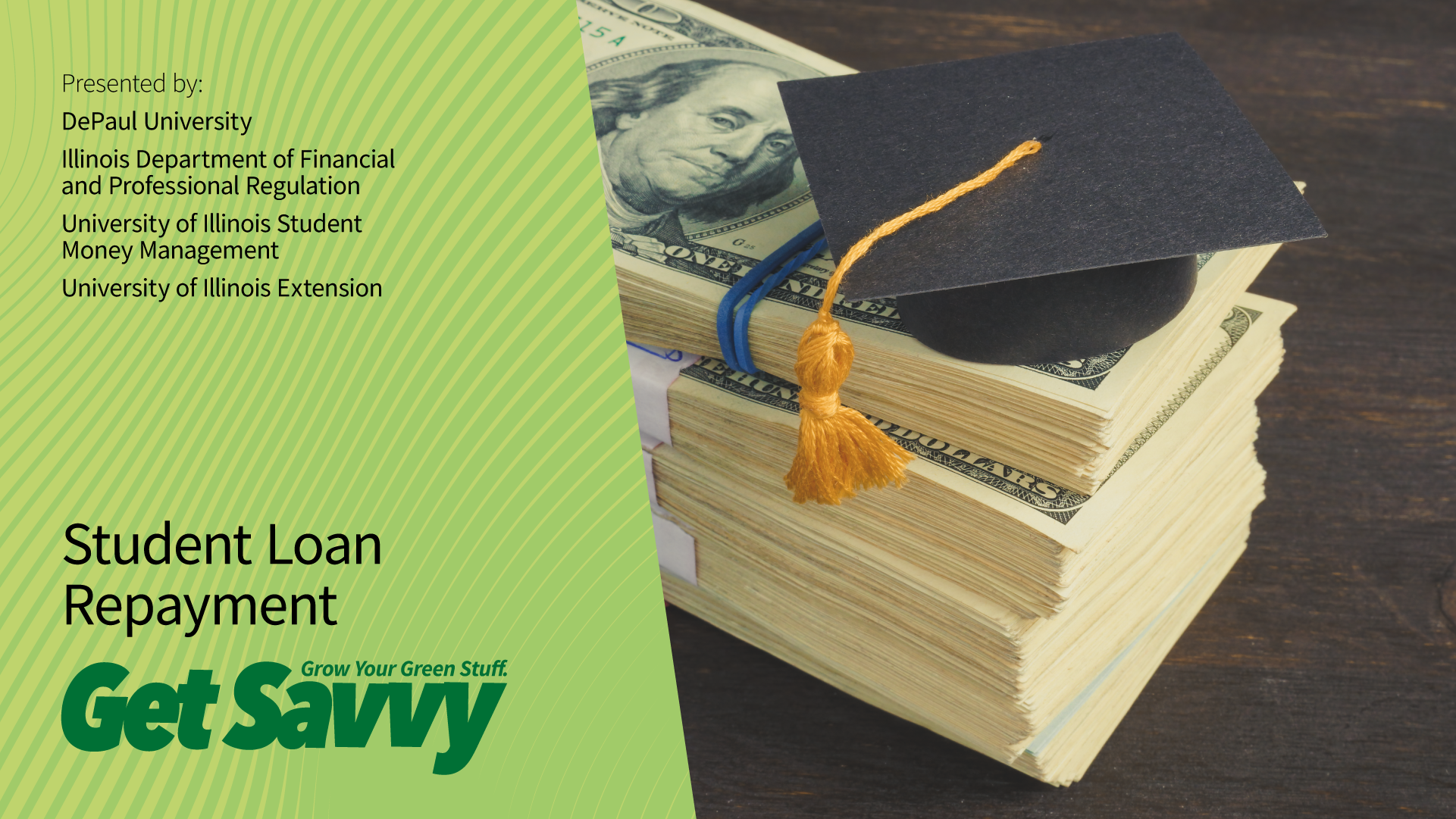 Get Savvy Infographic with money and graduation cap