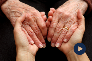 elderly and young hands