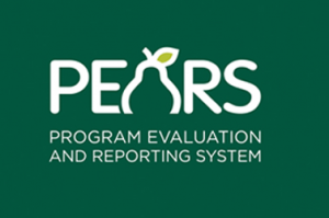 Logo of the PEARS reporting system.  Letters on Green background