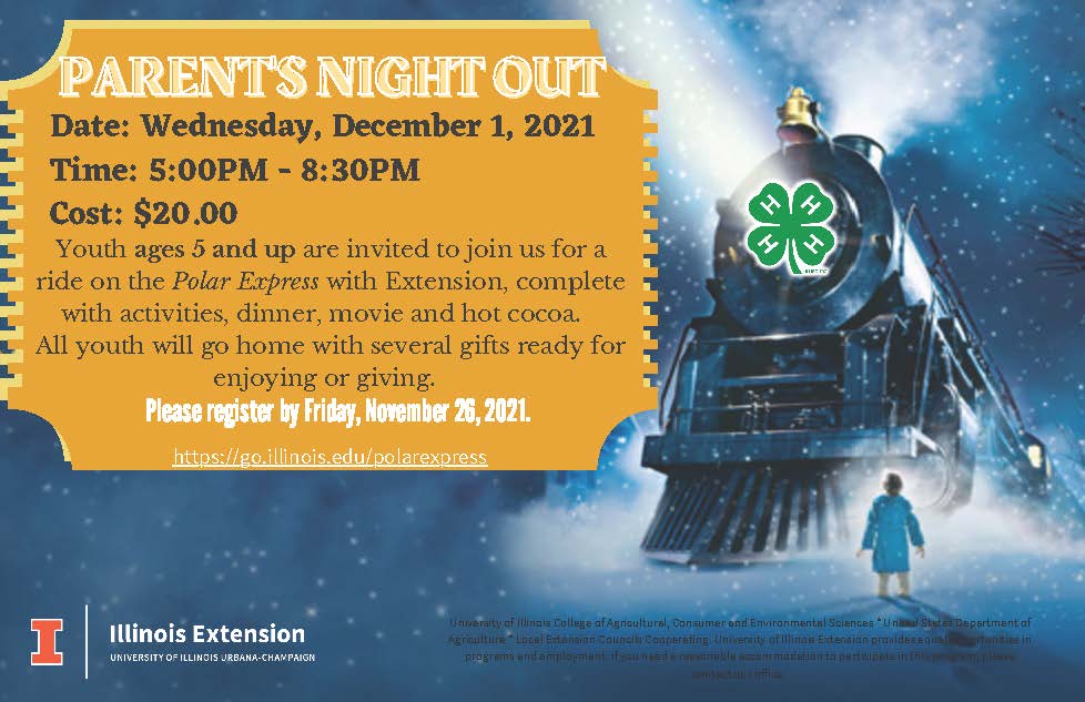 Parent's Night Out - Dec. 1 5:00-8:30 pm