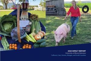 basket of vegetables, girl showing pig