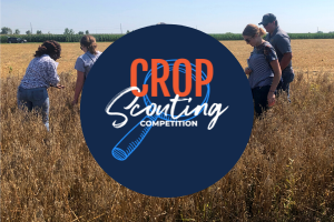 Crop Scouting competition text over blue circle