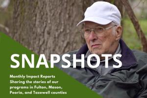 snapshots info graphic with photo of a man in a white ball cap
