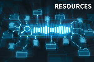 Digital files and text that reads "resources"
