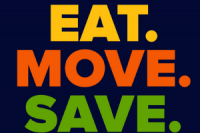 the words eat. move. save.