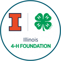 Illinois Block I, 4-H Clover, text reads "Illinois 4-H Foundation"
