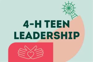 Two hand crossed between each other and text that reads 4-H Teen Leadership.