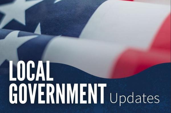 Local Government Updates with American Flag background