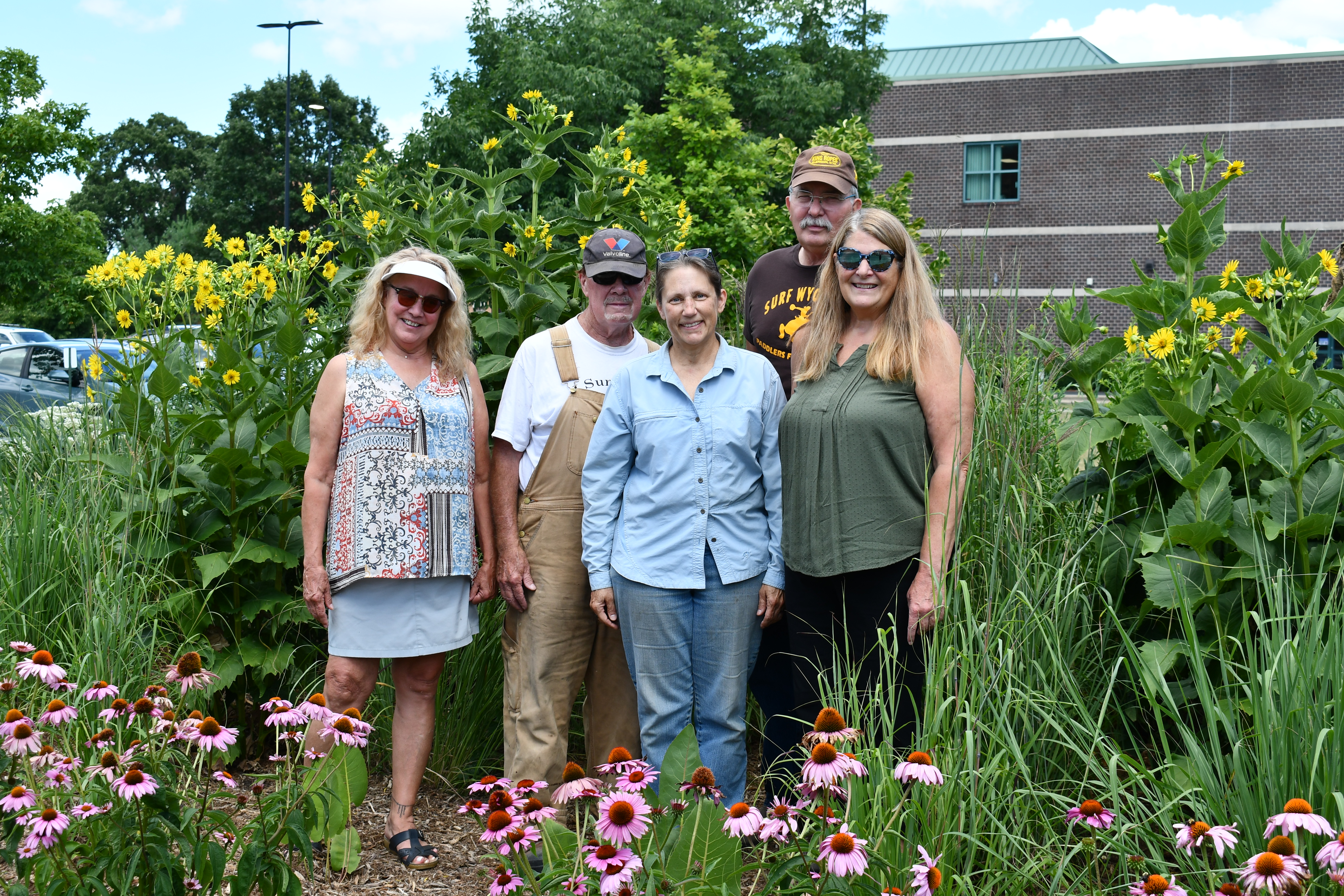 Woman in a native plant garden