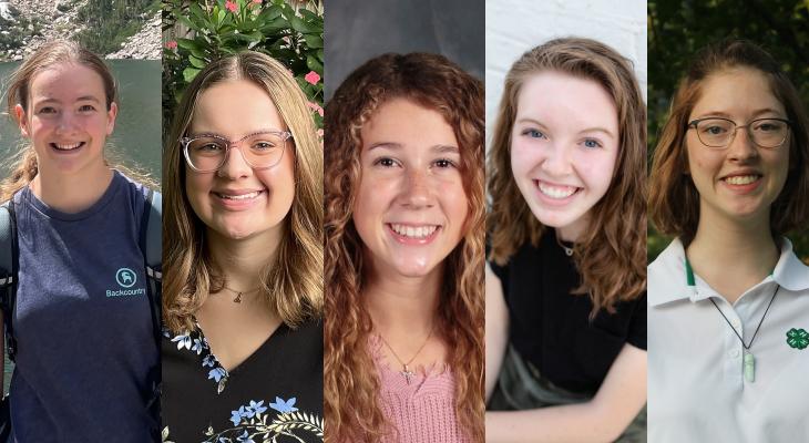 Profile pictures of 4-H teen scholarship recipients