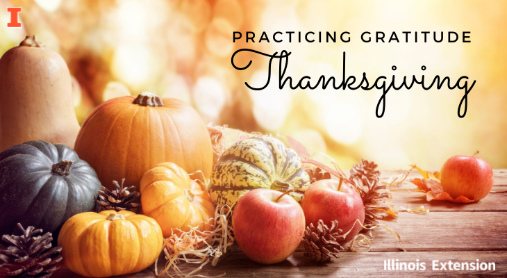practicing gratitude on Thanksgiving info graphic