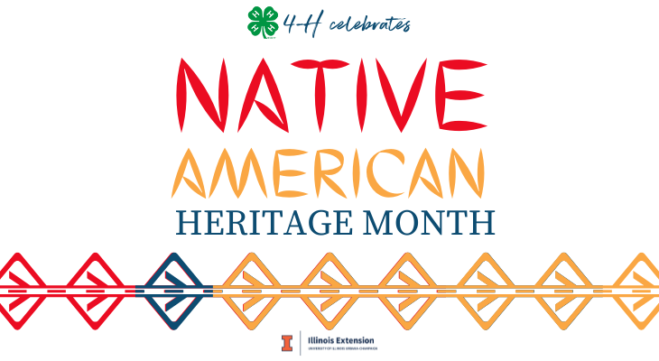 Text that says "4-H Celebrates Native American Heritage Month"