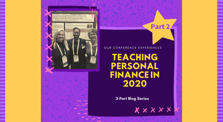 Teaching Personal Finance 2020 title with image of three educators