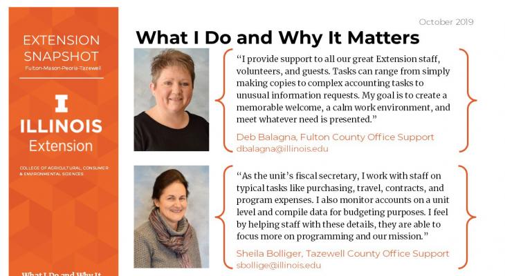 clip of the Snapshot Hard Copy, includes Deb Balagna and Sheila Bolliger's staff photos