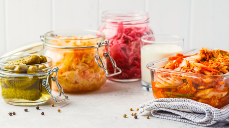 Variety of fermented foods