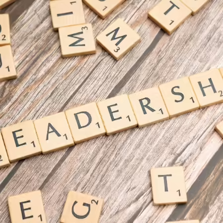 Scrabble pieces spelling the word Leadership
