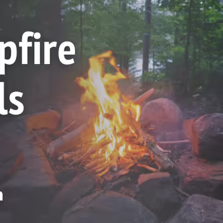 a campfire in the forest
