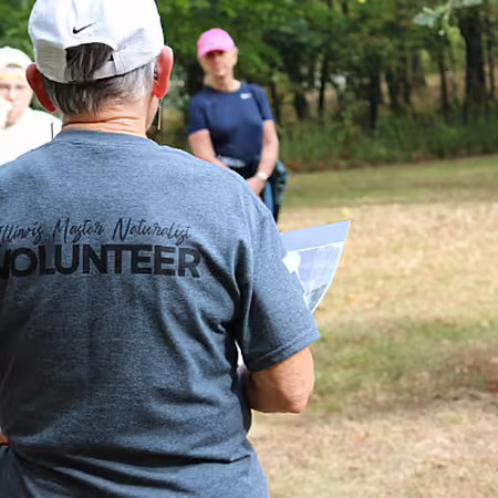 Person wearing a Master Naturalist Volunteer shirt