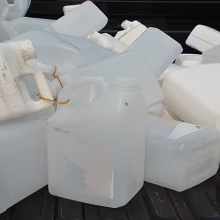 clean pesticide containers ready for recycling