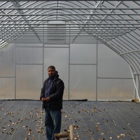 Kevin Lindley in one of his high tunnels